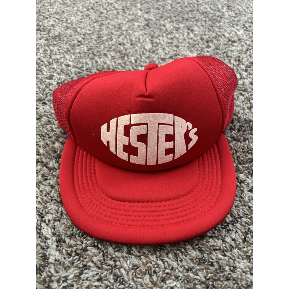 Vintage Hesters Mesh SnapBack Trucker Hat by‎ ASI Red OSFM